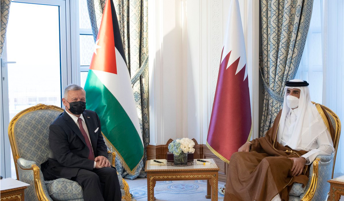 Qatar Amir with Jordan King Abdullah